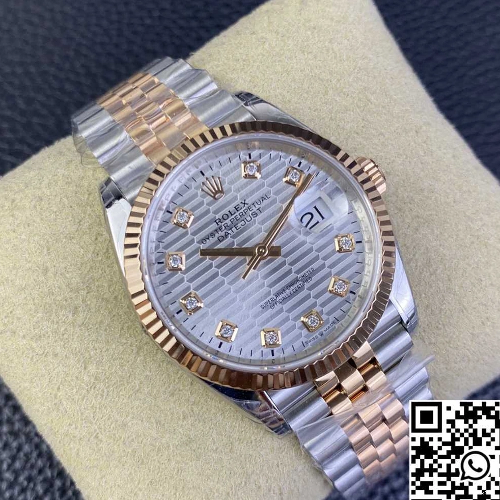 Motif M126231 Rolex Silver Diamond Factory Datejust Hourmarker Tone 36MM Dial Two VS 0710